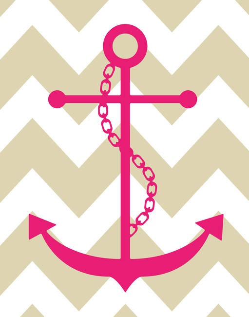 Chevron Anchor Pink Sand Anchors Background Wallpaper