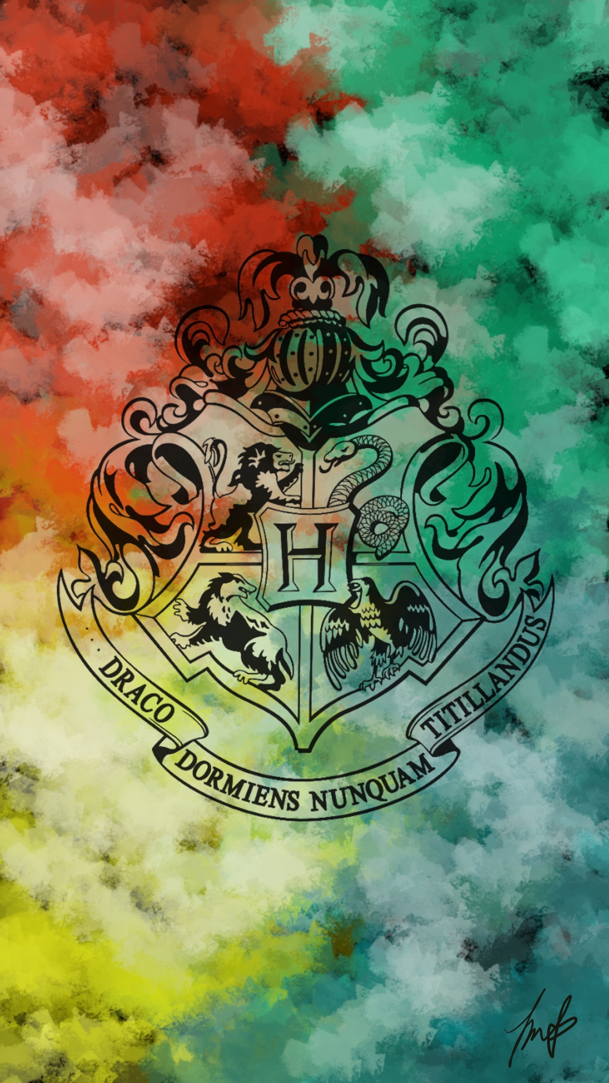 Hogwarts Crest Phone Wallpaper By Seymonster