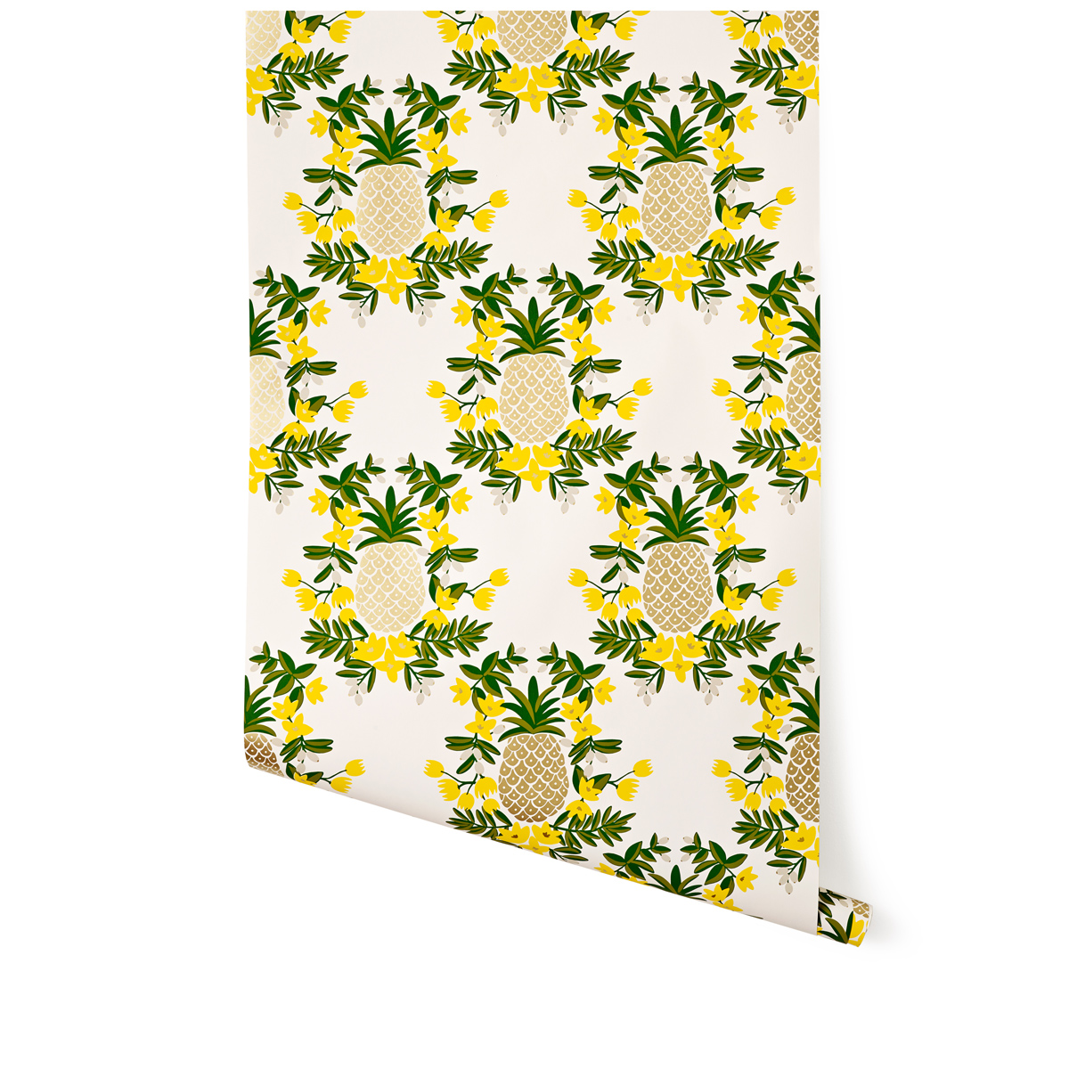 Pineapple Yellow Wallpaper Roll Hygge And West Rifle Paper Co