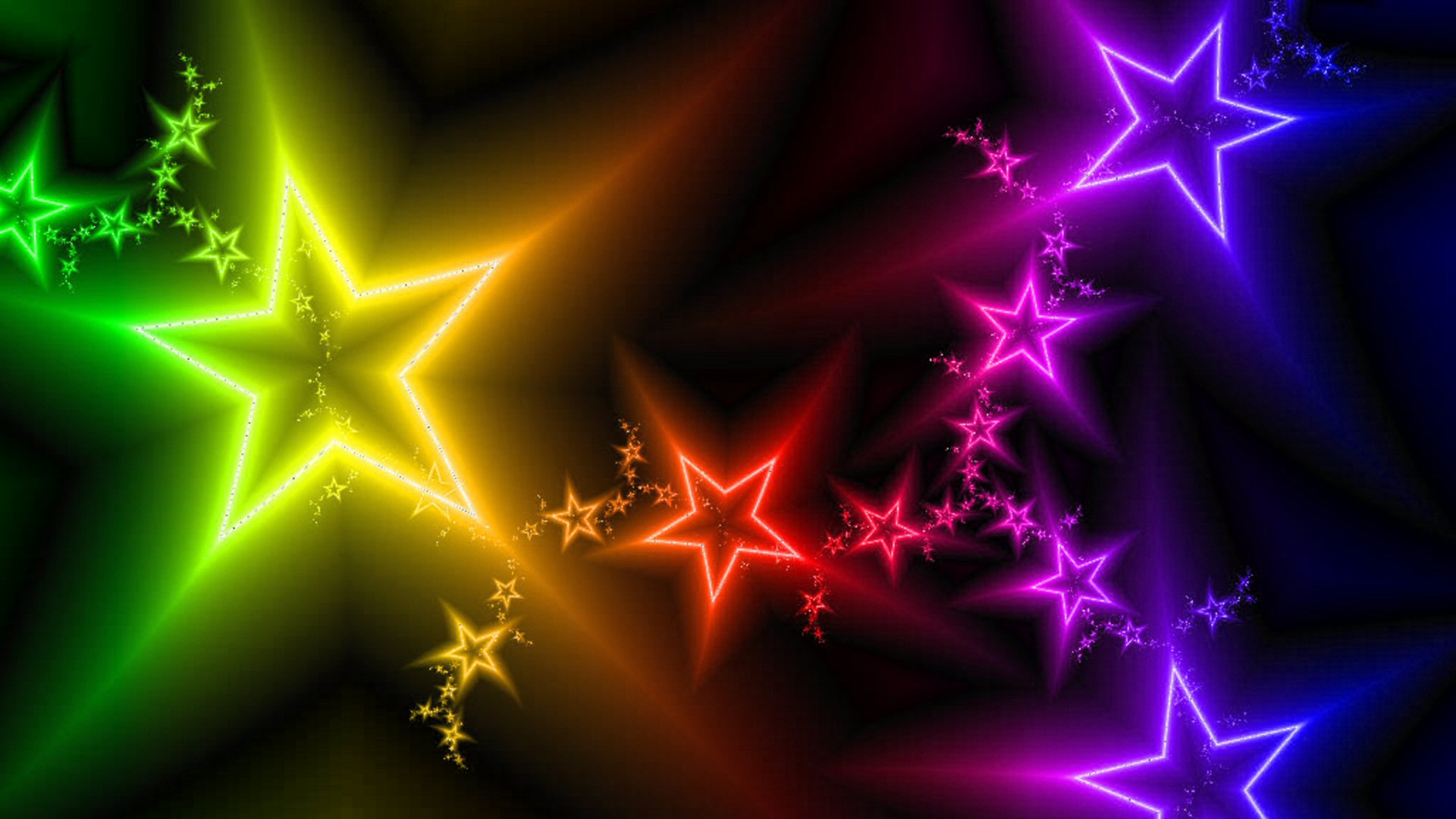 Colored Stars Cool Full HD Wallpaper For Desktop