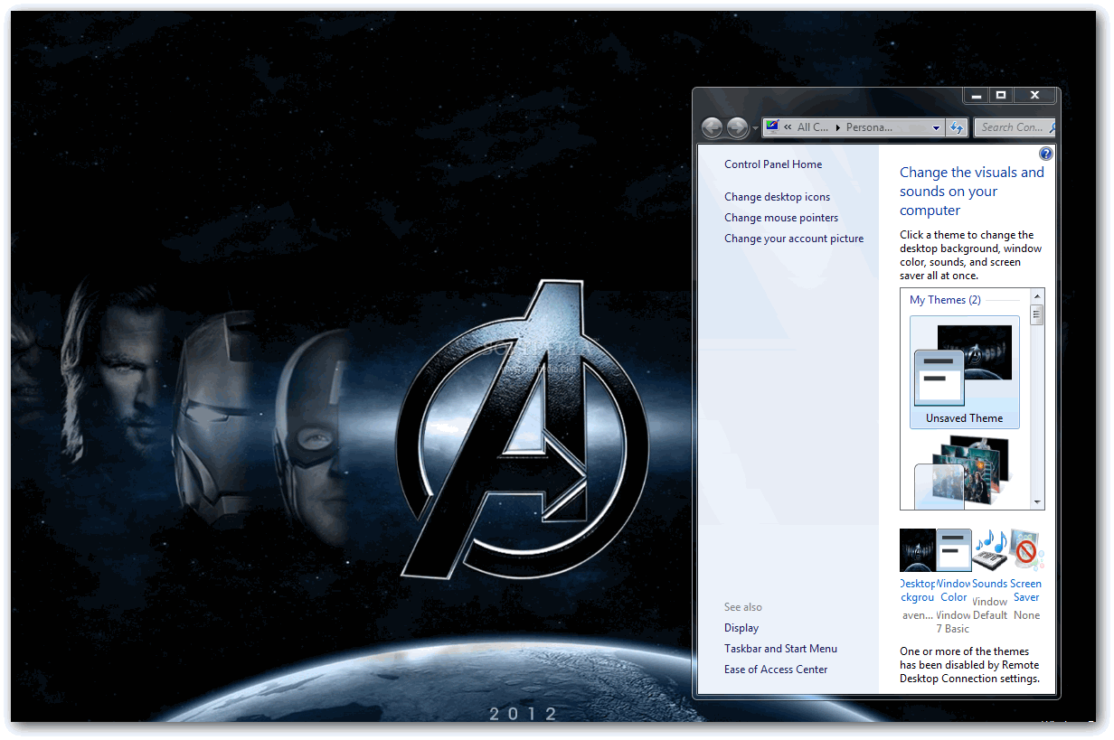 Theme Will Display Scenes From The Avengers Movie On Your Desktop
