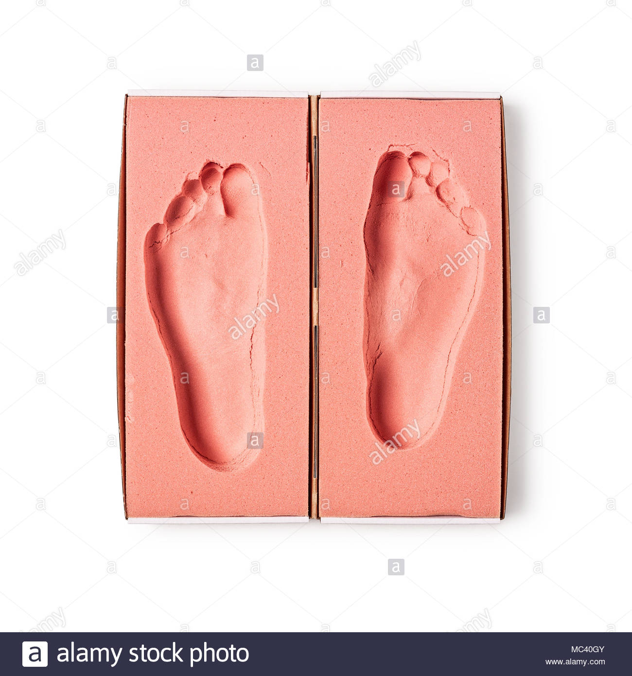 Orthopedic Footprint In Foam Block Isolated On White Background
