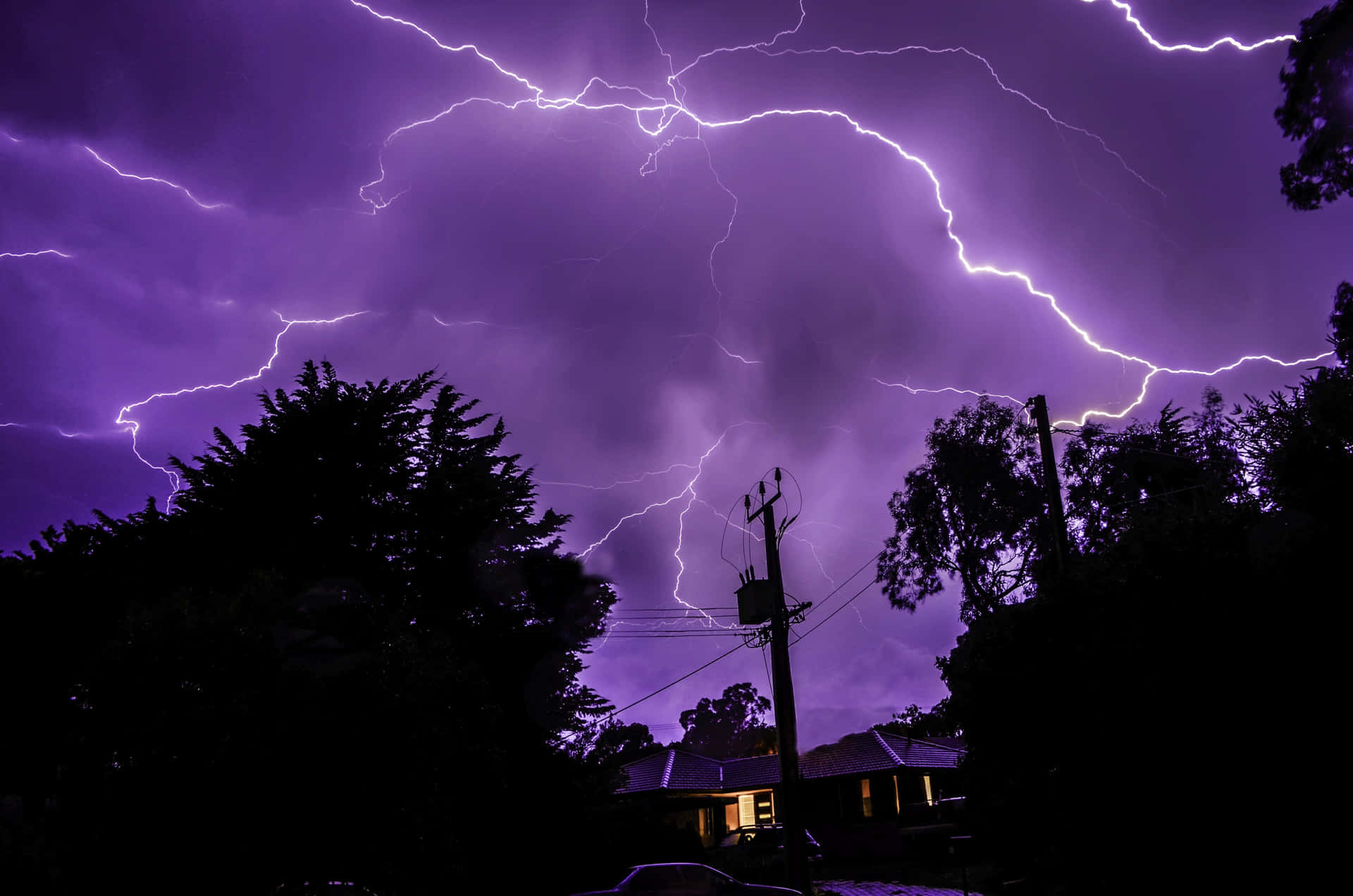 Purple Lightning Picture Wallpaper