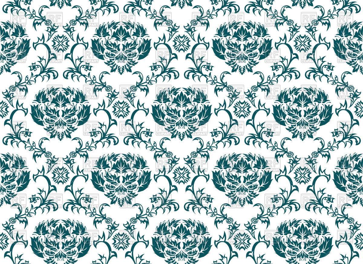 Blue Pattern Victorian Style Wallpaper Royalty