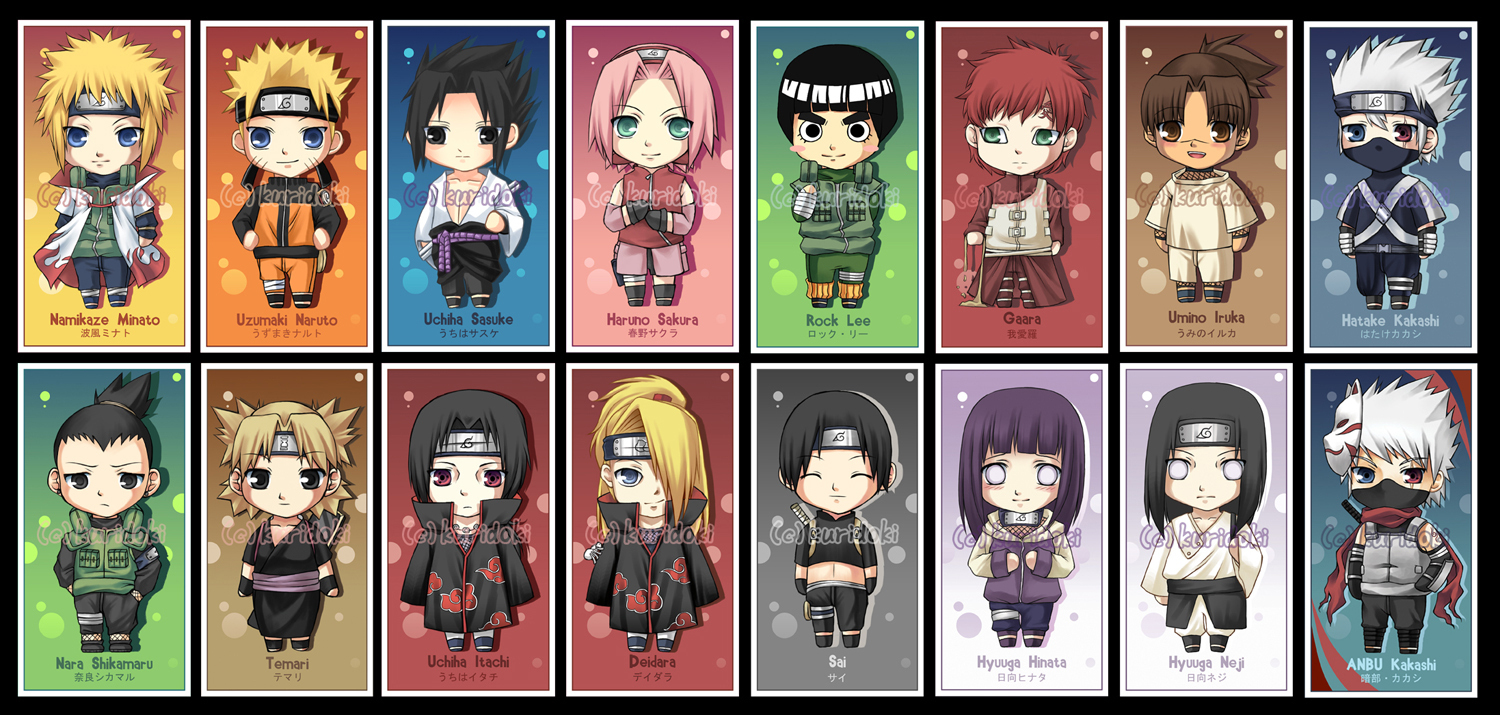 Naruto Chibis: Những nhân vật Naruto Chibi dễ thương đang chờ đợi bạn khám phá. Cùng theo chân Naruto, Sasuke, Sakura hay những đồng đội khác để trải nghiệm hành trình ninja đầy mạo hiểm và kịch tính. Ảnh chibi sẽ mang lại cho bạn những khoảnh khắc vui nhộn, xả stress đầy thú vị.