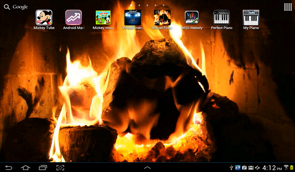 Virtual Fireplace Live Wallpaper Features Different Fireplaces