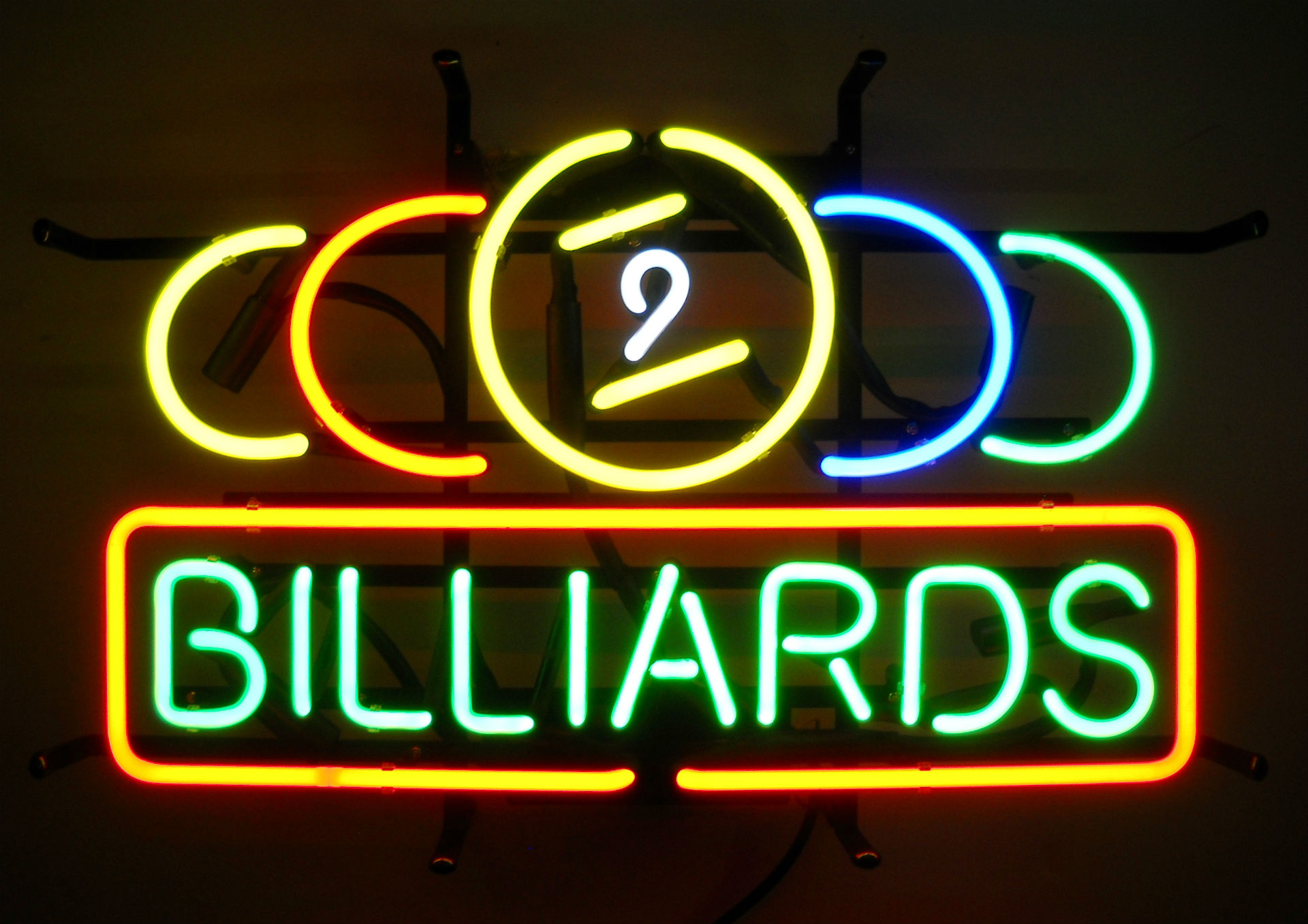 Ball Billiards Neon Sign Desktop Wallpaper