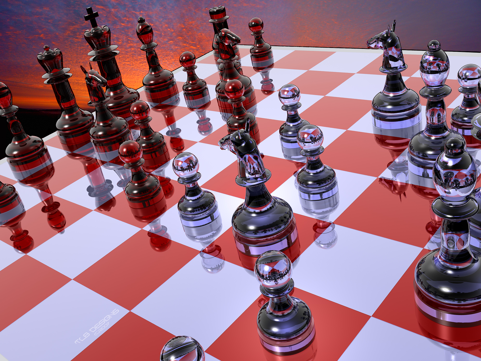 3d Chess Glass Wallpaper Desktop Wallpaperlepi