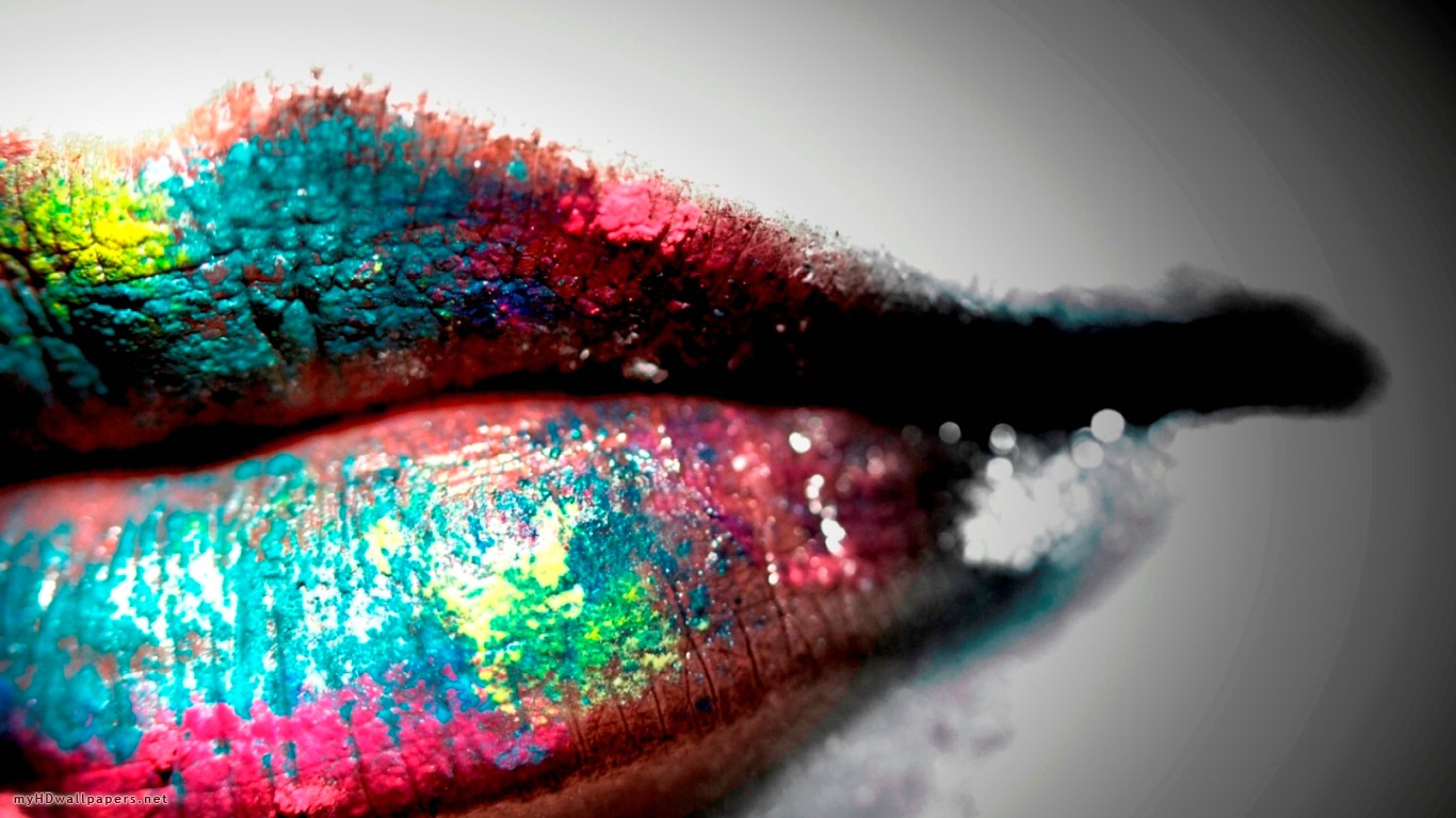 Painted Lips Desktop Wallpaper HD And New