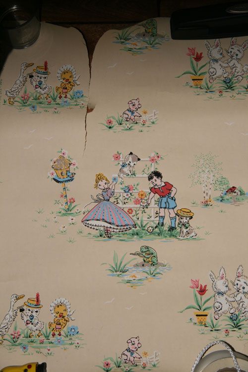 Vintage 1950s Childrens Nursery Room Wallpaper [DIG 19514 500x750