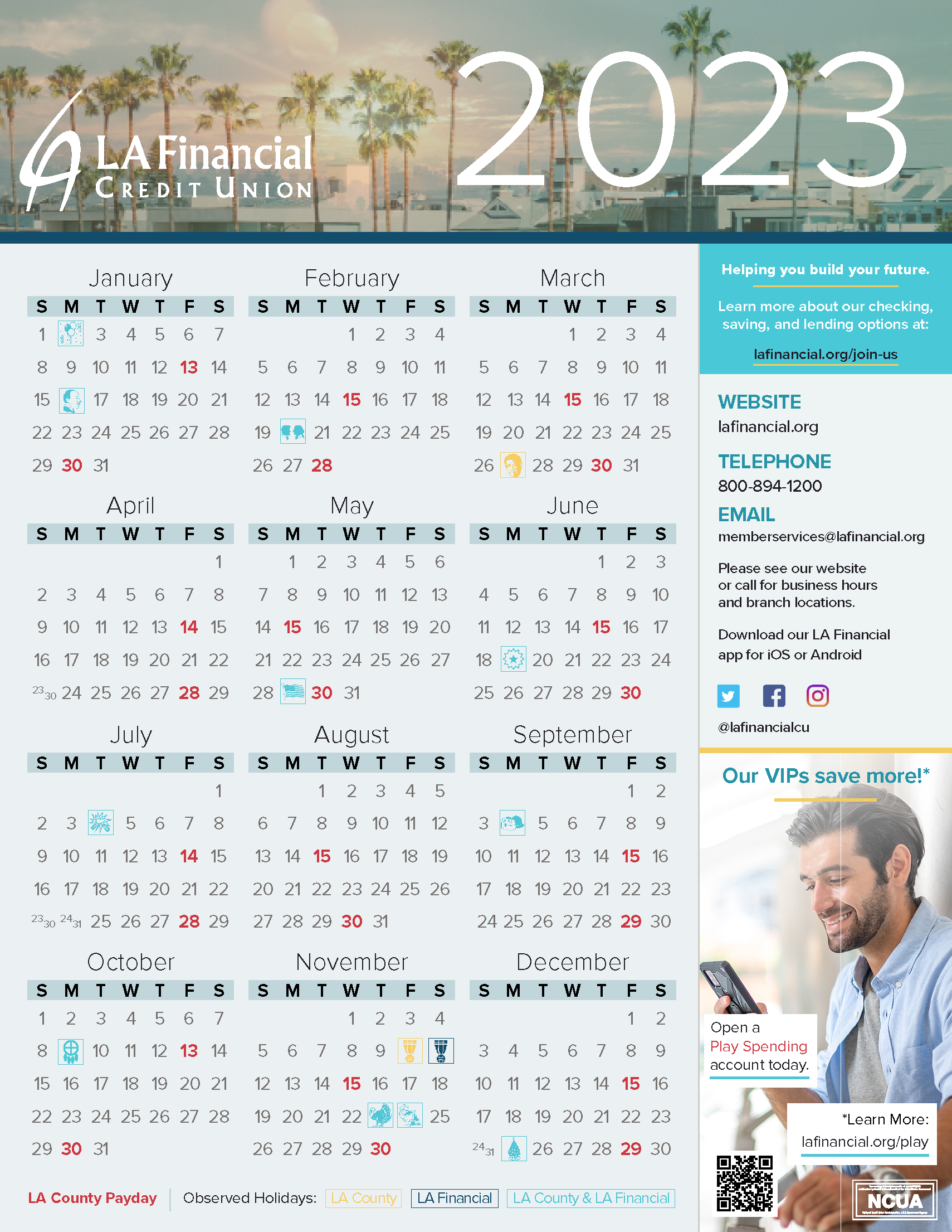 Free download Annual Calendar LA Financial [1709x2211] for your Desktop