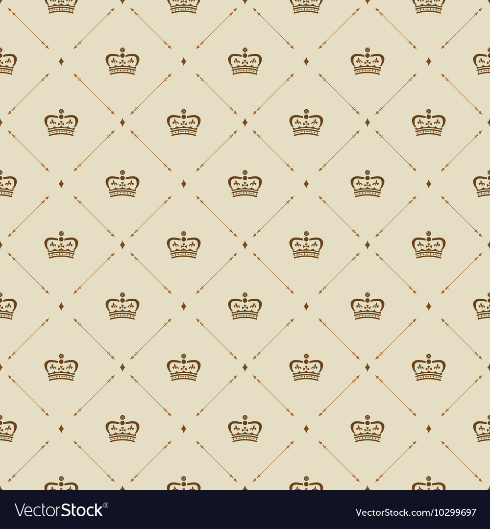 Royal Wallpaper Seamless Pattern With Crown And Vector Image