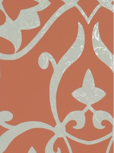 Orange Elegant Wallpaper Double Roll Contemporary By