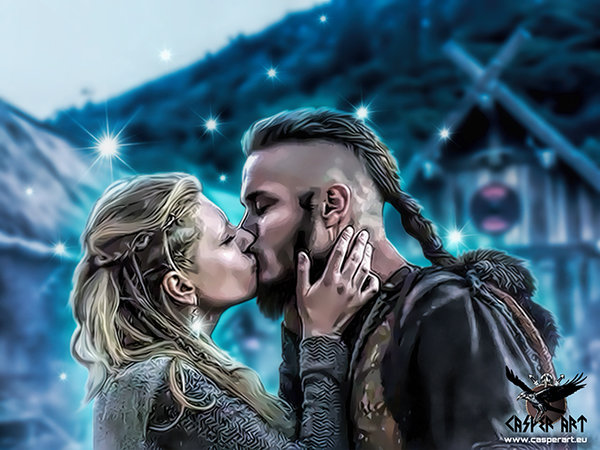 Ragnar Lothbrok And Lagertha By Thecasperart