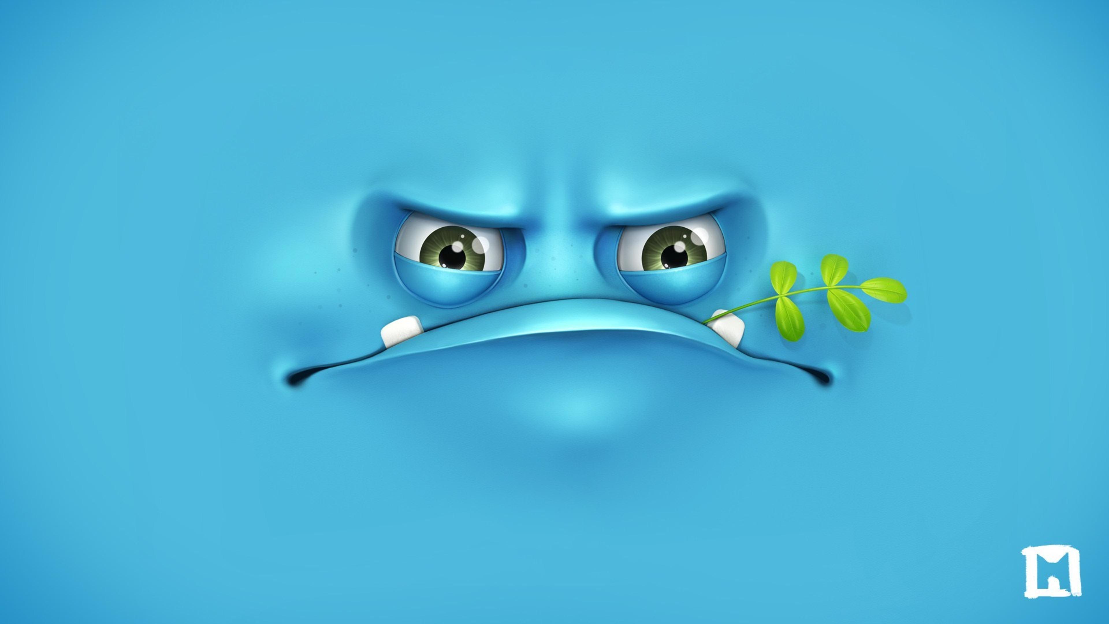 Funny Blue Monster Wallpaper