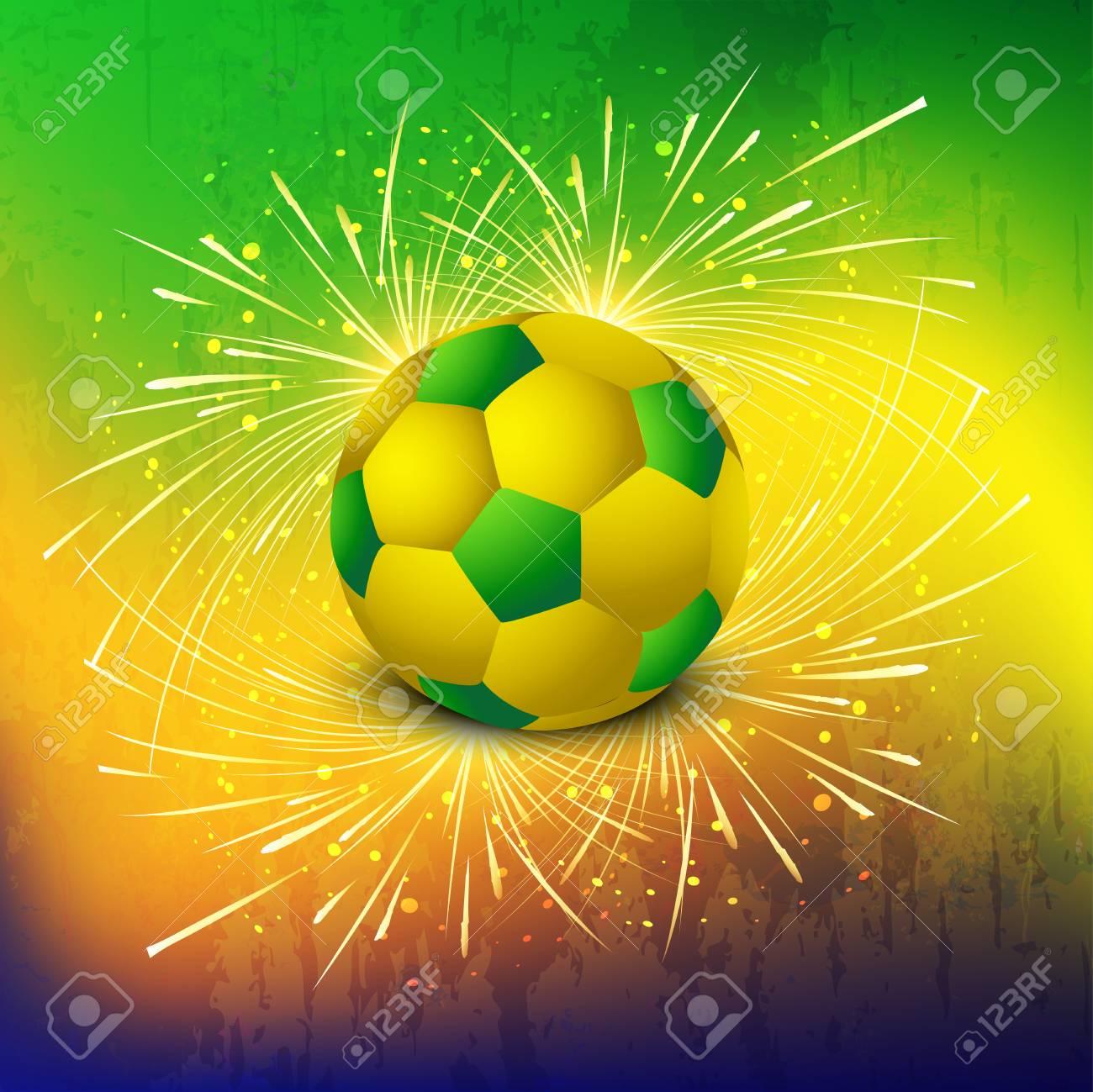 Soccer Ball With Brasil Colors Concept Celebration Background