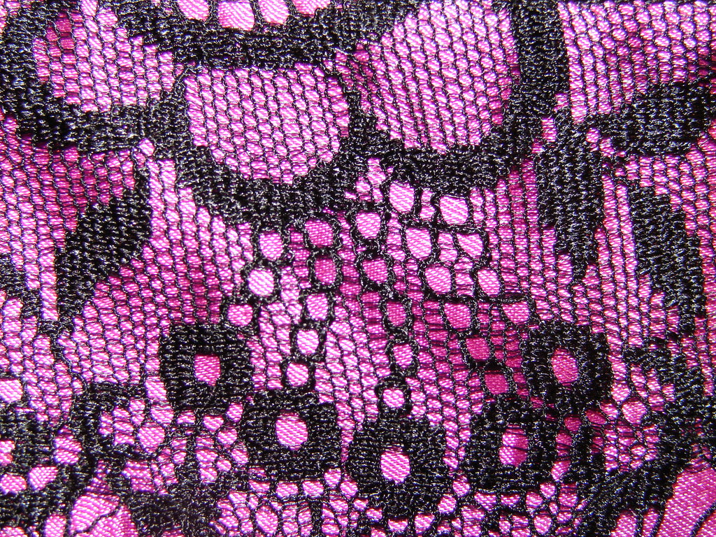 Black Lace On Pink Satin By Fantasystock