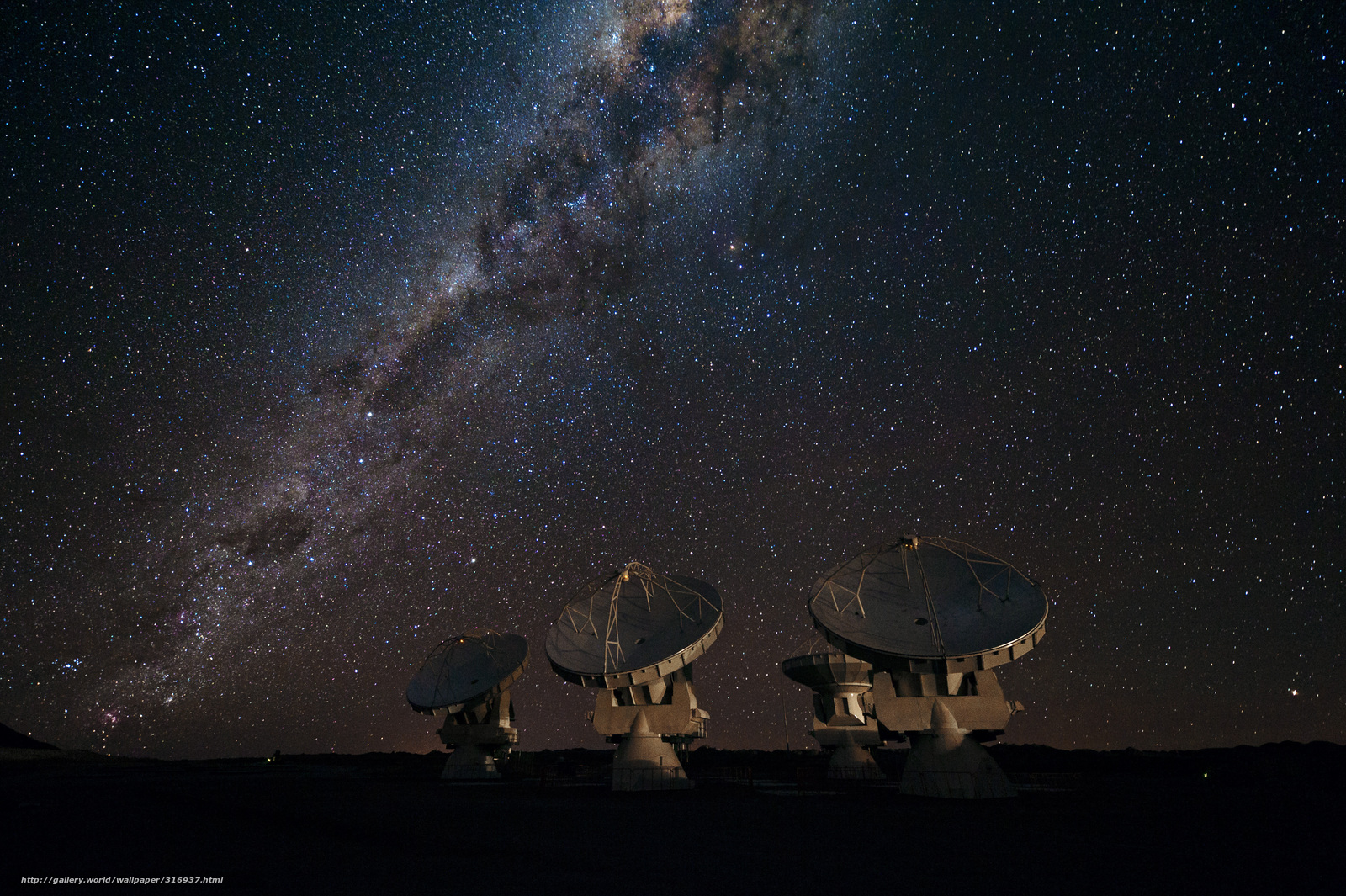 Wallpaper Galaxy Milky Way Star Radio Telescope