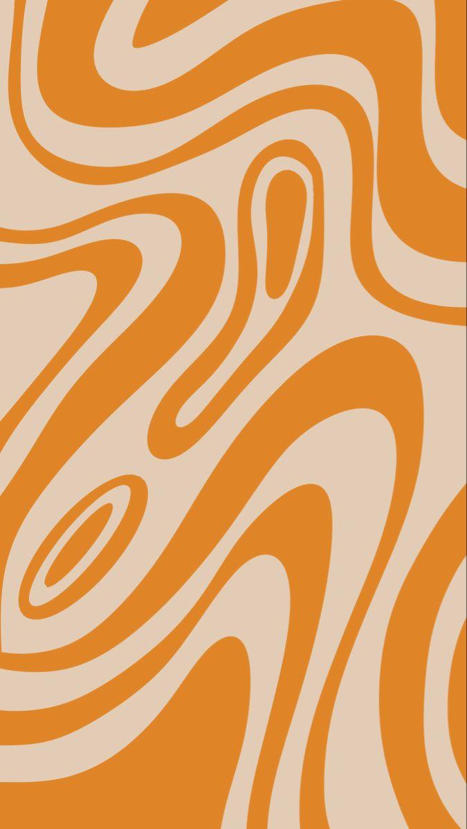 Orange Wavy Background In Funky Wallpaper Preppy