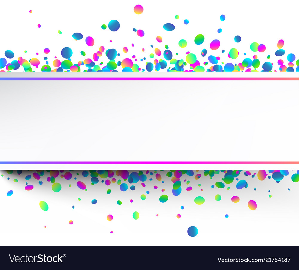 White Festive Background With Colorful Confetti Vector Image