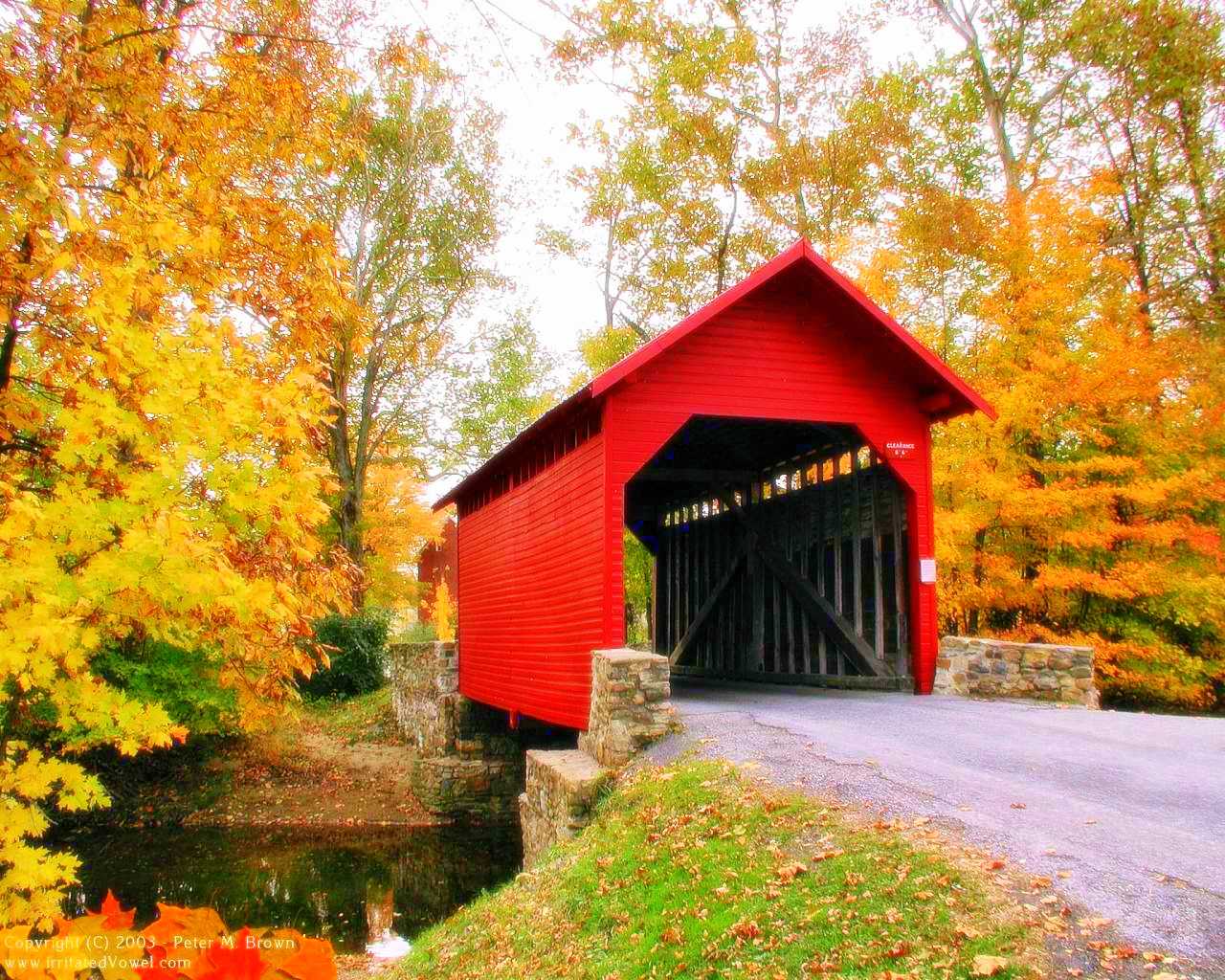Autumn Covered Bridge Wallpaper - WallpaperSafari