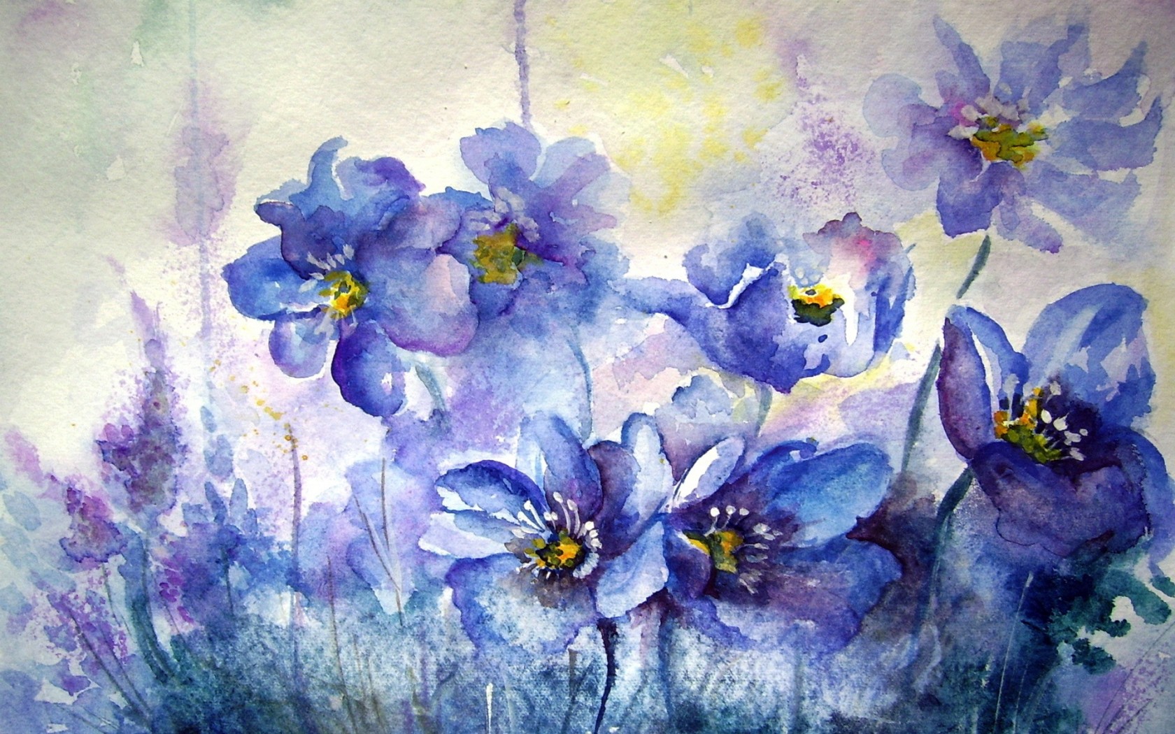 Flower Painting Watercolor Wallpaper Background