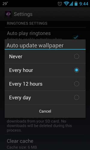 Go To Settings Auto Update Wallpaper Select Interval Daily