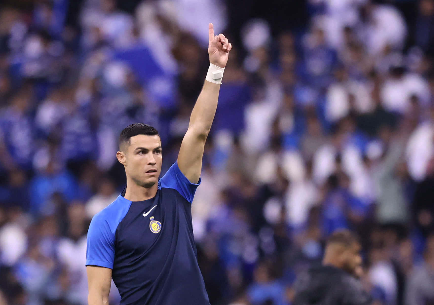 Soccer Player Gesturing Victory Wallpaper