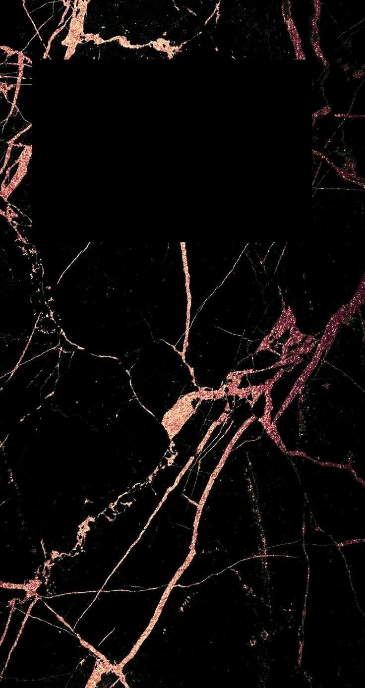 Black And Rose Gold Marble Background In iPhone