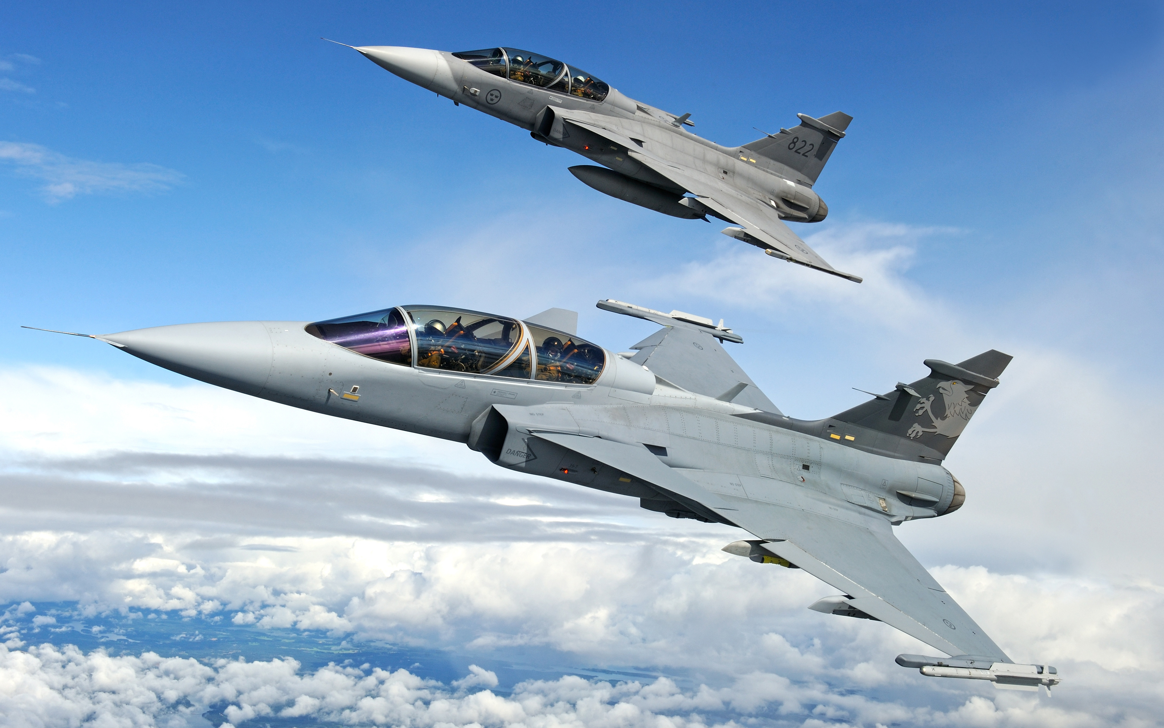 Wallpaper 4k Saab Jas Gripen Fighters