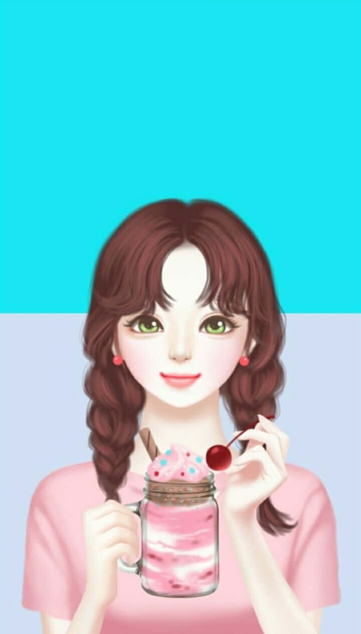 Beautiful Girl Cartoon Wallpaper