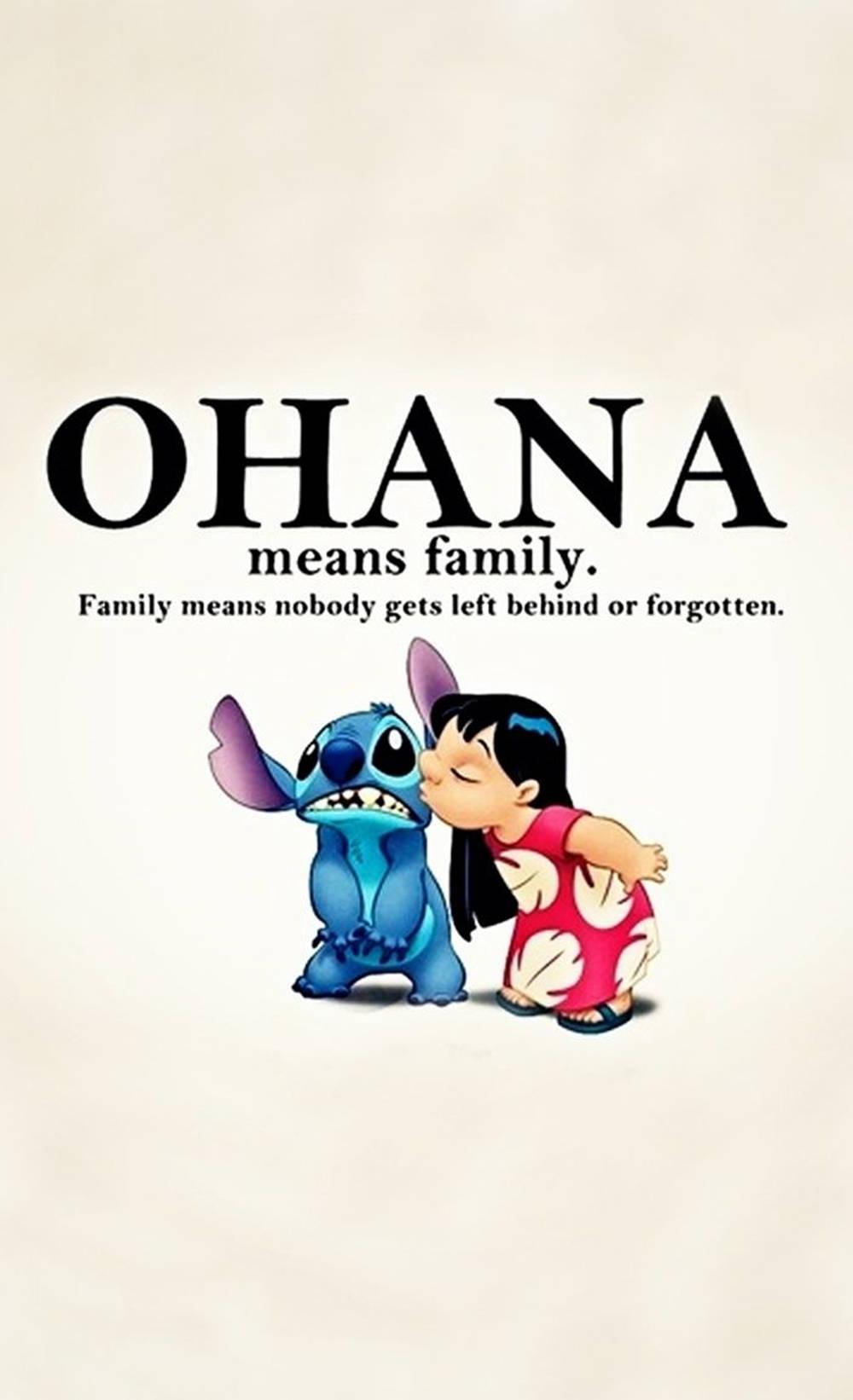 Download Cute Stitch Ohana Is Family IPhone Wallpaper