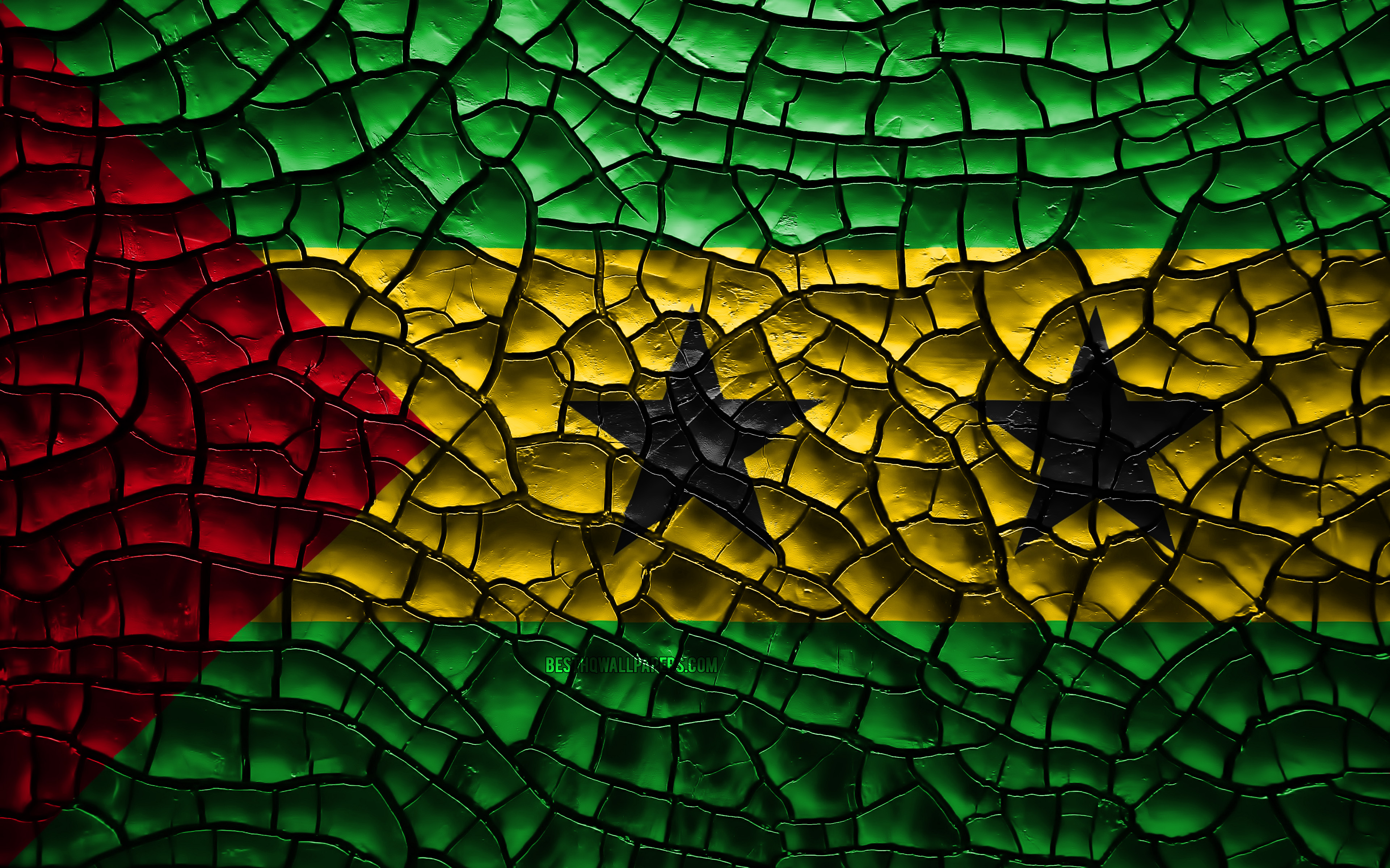Wallpaper Flag Of Sao Tome And Principe 4k Cracked
