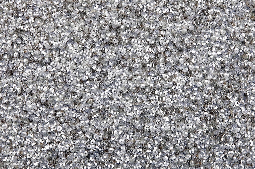Silver Sequin Background Texture Pattern Stock Photo