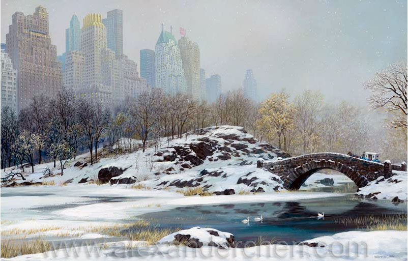 Central Park Winter Wallpaper Resevior Nyc