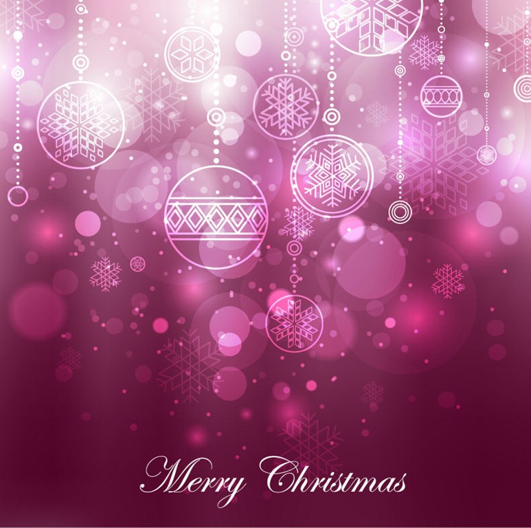 Purple Christmas Decoration Background Vector Graphics All