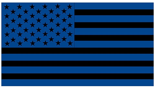 Subdued Blue Line Flag Reflective Decal