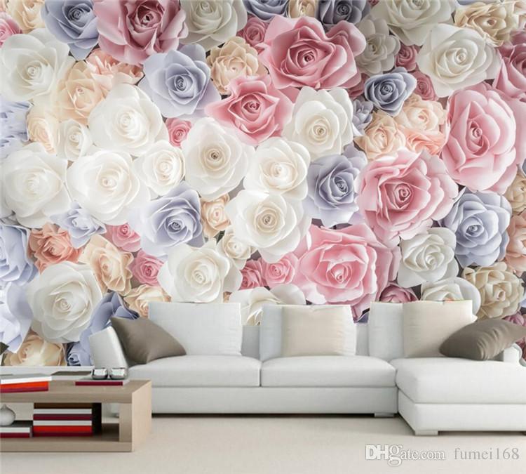 Many Texture Rose Flower Wallpaper 3d Wall Mural Living Room Tv