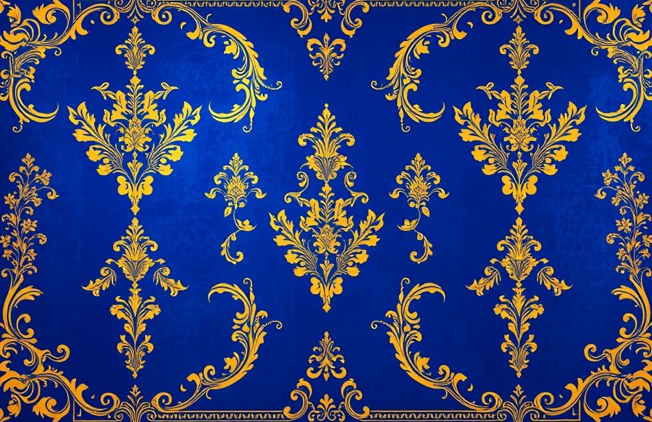 Royal Blue And Gold Wallpaper