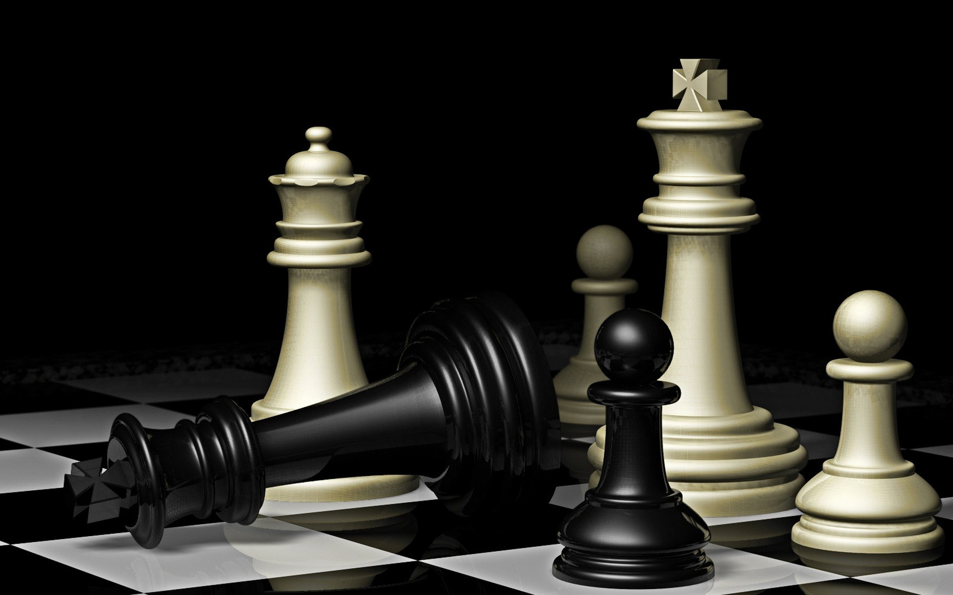 Wallpaper Chess King Checkmate Pawn Win Desktop 3d