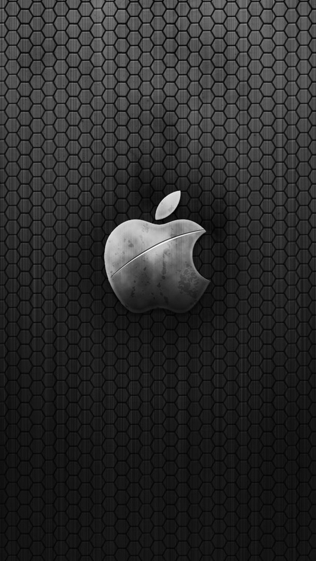 Old Metal Apple Logo Wallpaper iPhone