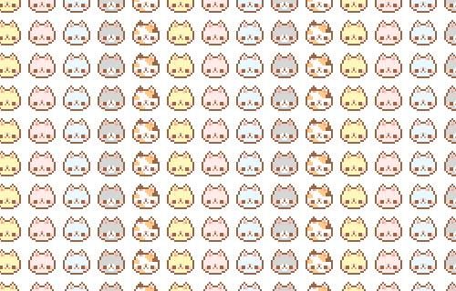 Kawaii Kitty Cat Pattern Background Rad