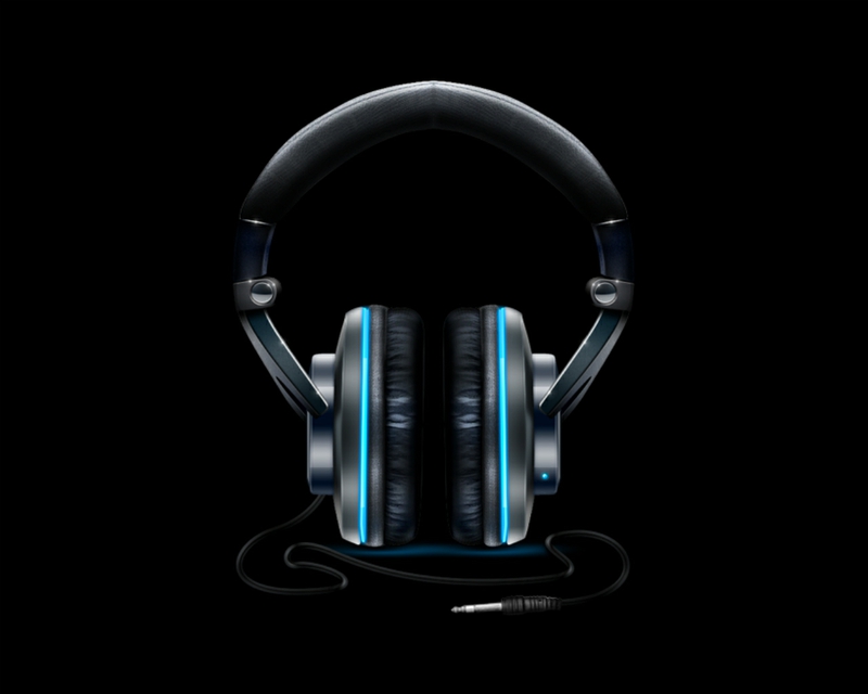 Blue Dj Headphones Neon HD Entertainment Music Desktop