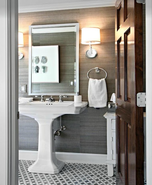 12 Chic Ways To Use Textured Wallpaper In Your Home Powder Room