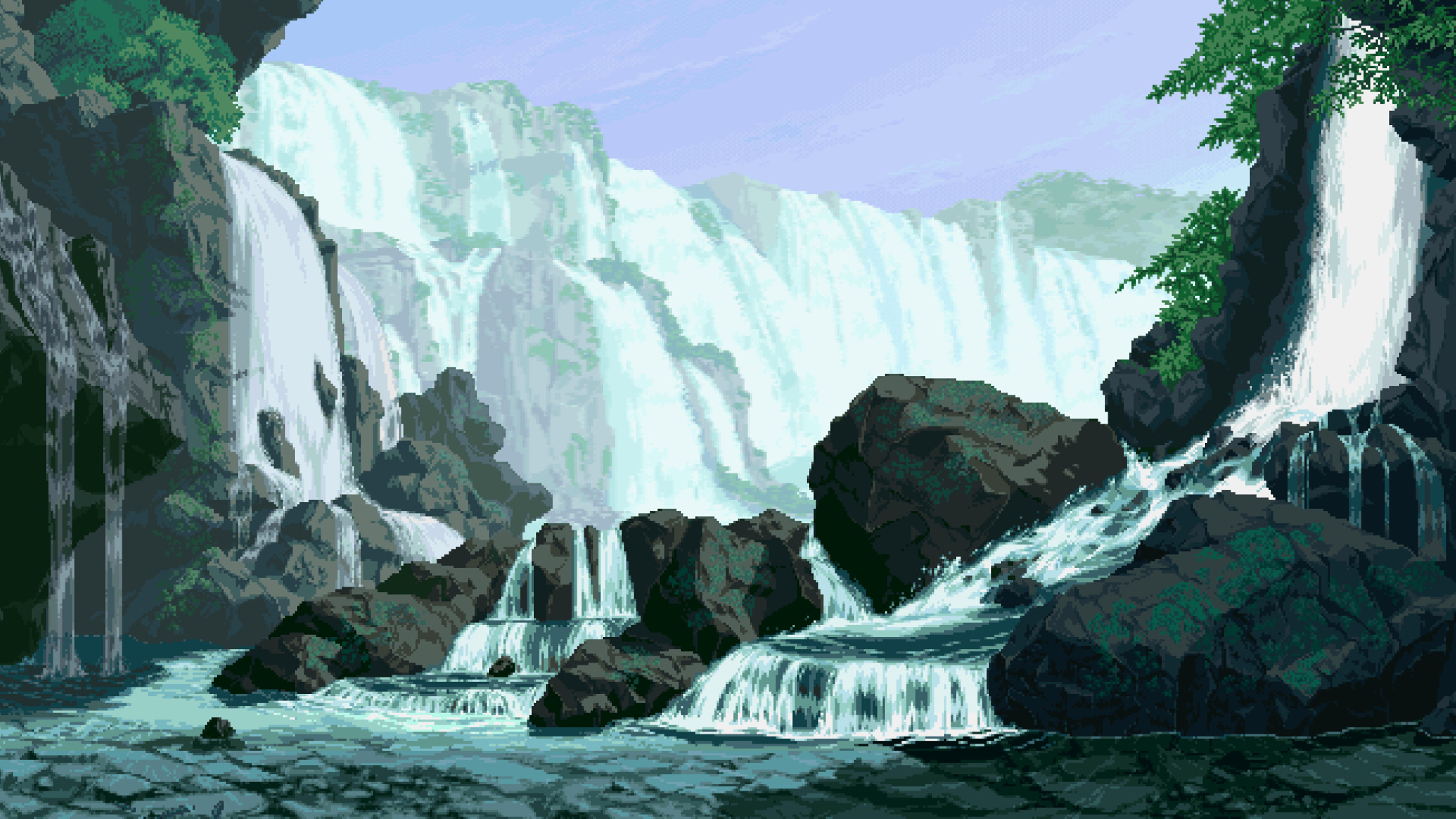 Digital Art Pixel Pixels Pixelated Nature Landscape Rock Wallpaper