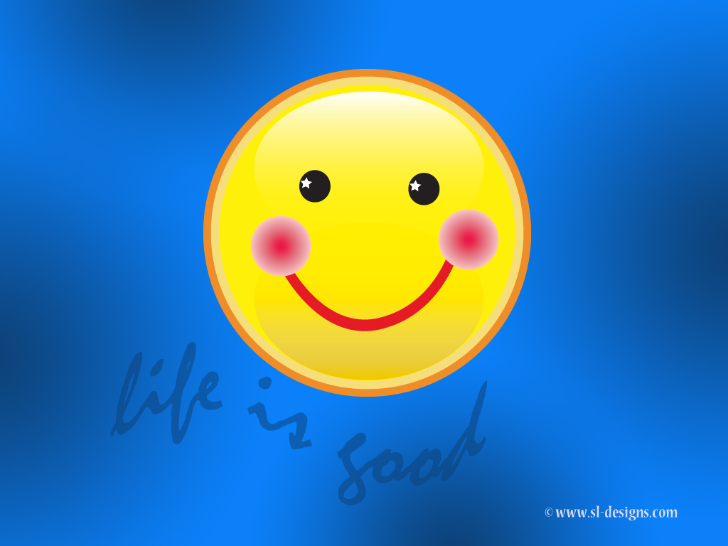 Life is good Smiley face  desktop wallpaper