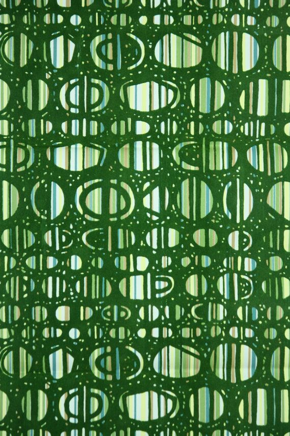 S Vintage Flocked Wallpaper Green Unusual Geometric