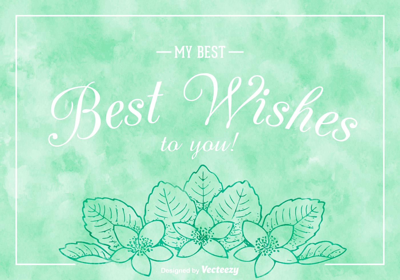 Best Wishes On Watercolor Vector Background