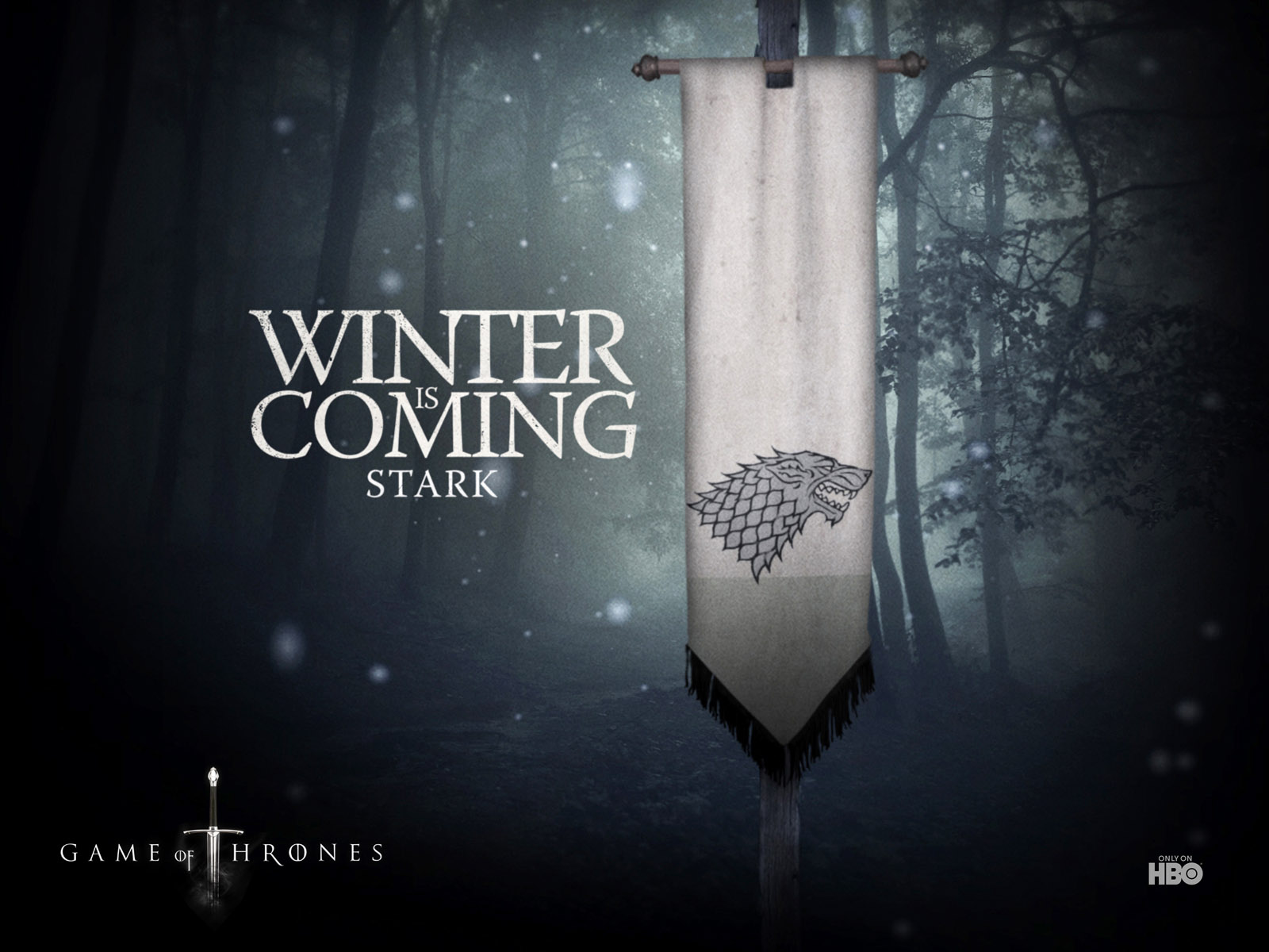 House Stark Wolf Flag Winter Is Ing Game