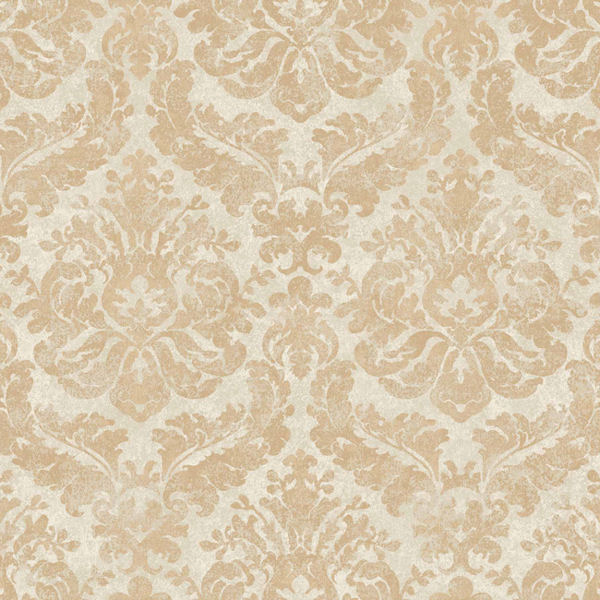 Gold And Cream Feathery Damask Wallpaper Wall Sticker Outlet